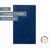 BRUNNEN Agenda de poche 750 2026, format A6, couverture plastique bleue