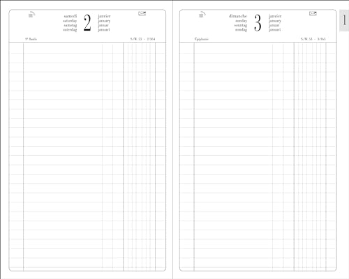 Agenda Journalier Bureau Euro et Cents 2026 - Exacompta 13,5 x 21 cm