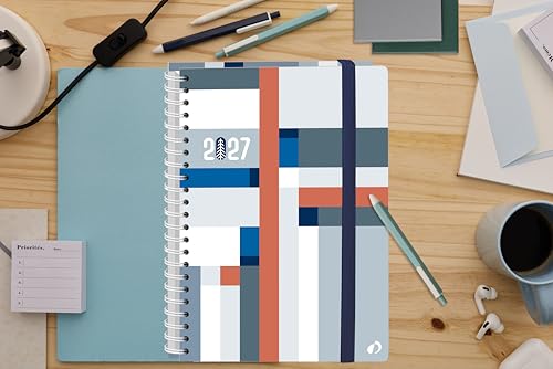Agenda 2026 Quo Vadis Day 2 Day Recyclé S - Journalier Multilingue Bleu - Couverture Rigide Spiralée - Format A4