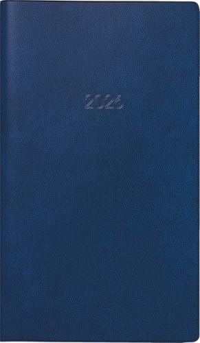 BRUNNEN Agenda de poche 750 2026, format A6, couverture plastique bleue