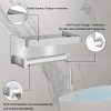 Porte-rouleau papier toilette avec étagère en acier inoxydable SUS304 - Montage adhésif ou à vis - Blanc