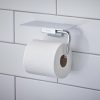 hansgrohe AddStoris - Porte-papier toilette avec tablette chromé, montage mural, 41772000