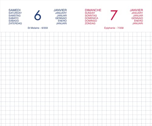 Lot Agenda Chantier 2027 Blumie Bleu : Journalier, 15x9cm, 1 jour/page, Index Inclus