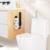 Porte Rouleau Papier Toilette Mural Adhésif Noir - Capacité 3 Rouleaux - Métal Robuste