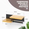 ElbFuchs® Porte Papier Toilette Mural en Bambou - Design Élégant avec Étagère Intégrée - Installation Facile sans Percage - Noir