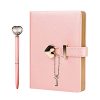 Relota Journal Intime Fille avec Cadenas Cœur - Carnet Secret PU Cuir B6 avec Stylo Diamant et Clé - Idéal Cadeau Fille