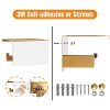 HITSLAM Porte Rouleau Papier Toilette Laiton Brossé avec Tablette - Acier Inoxydable, Auto-adhésif ou à Percer, Design Moderne pour Salle de Bain