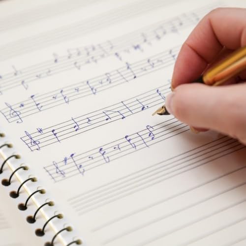 Cahier de Musique à Spirale - 50 Pages - Couverture Kraft Noir - Idéal Compositeurs et Artistes