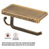Porte-Papier Toilette Mural Rétro Vintage Doré avec Étagère et Support Rouleau en Aluminium