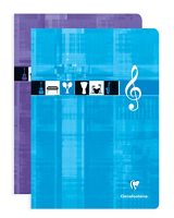 Cahier de Musique Clairefontaine A4, 96 Pages, 10 Portées, Papier Blanc 90g, Couverture Carte Pelliculée - Couleur Aléatoire