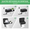 Porte-papier toilette mural avec étagère et boîte à lingettes - Acier inoxydable noir