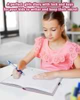Journal Intime Fille avec Cadenas - Cahier Secret Pailleté pour Enfants et Adolescents (17,8x13,5cm)