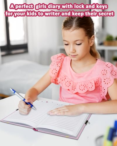 Journal Intime Fille avec Cadenas - Cahier Secret Pailleté pour Enfants et Adolescents (17,8x13,5cm)