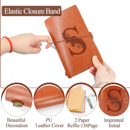 Carnet de Voyage Vintage en Cuir PU - Journal Intime Rechargeable A5, Idée Cadeau Polyvalent