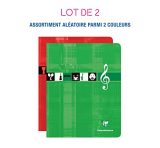 Clairefontaine Lot de 2 Cahiers de Musique et Chants 17x22 cm - 56 Pages Grands Carreaux et Portées - Papier Blanc 90g - Couverture Carte Pelliculée
