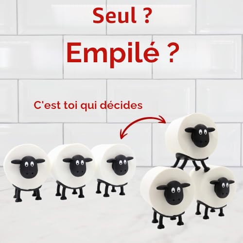 Rolli le Mouton des Toilettes : Lot de 3 Porte-Rouleaux de Papier Toilette Originaux