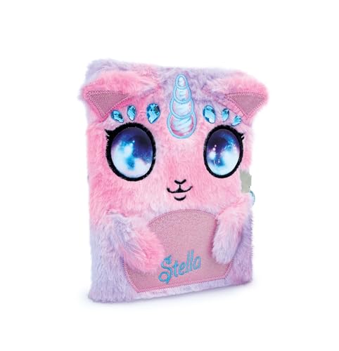 Nebulous Stars Stella - Journal Intime Peluche Rose/Lilas avec Cadenas Cœur, Licorne Adorable
