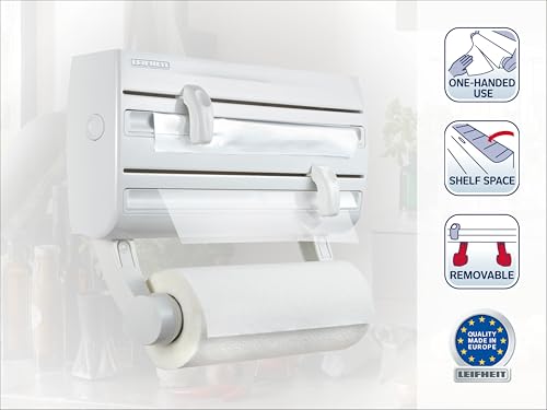 Leifheit Parat F2 ComfortLine : Organisateur Mural Polyvalent pour Rouleaux de Cuisine et Épices
