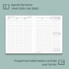 Agenda 2025-2026 Semainier Vertical POPRUN - 17 Mois avec Couverture PU Cuir Rose