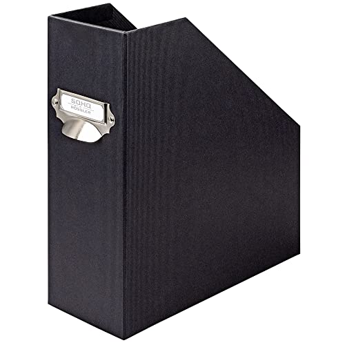 Rössler S.O.H.O. Porte-revues A4 avec poignée Noir - Organisation Élégante pour Bureau et Maison