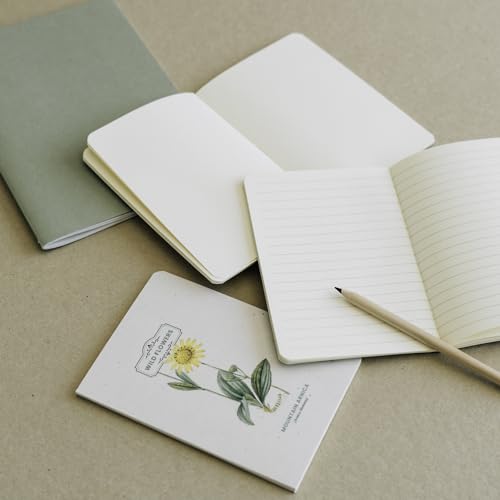 Lot de 3 Carnets Wild Flowers A6 – Carnet de Notes, Voyage, Recettes, Journal Intime