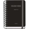 Agenda Scolaire 2025-2026 A6 (12x17 cm) - Page par Jour, Bilingue Espagnol/Anglais, Spirale, Élastique, Couverture Rigide, Autocollants - COLOUR VIBES Noir
