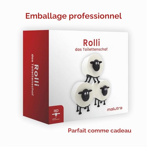Rolli le Mouton des Toilettes : Lot de 3 Porte-Rouleaux de Papier Toilette Originaux