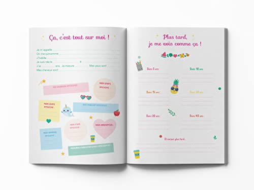Mon Carnet Secret Kawaii : Journal Intime avec Cadenas pour Enfants - Plus de 140 Pages à Compléter et Stickers Inclus