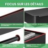 Porte-papier toilette mural avec étagère et boîte à lingettes - Acier inoxydable noir