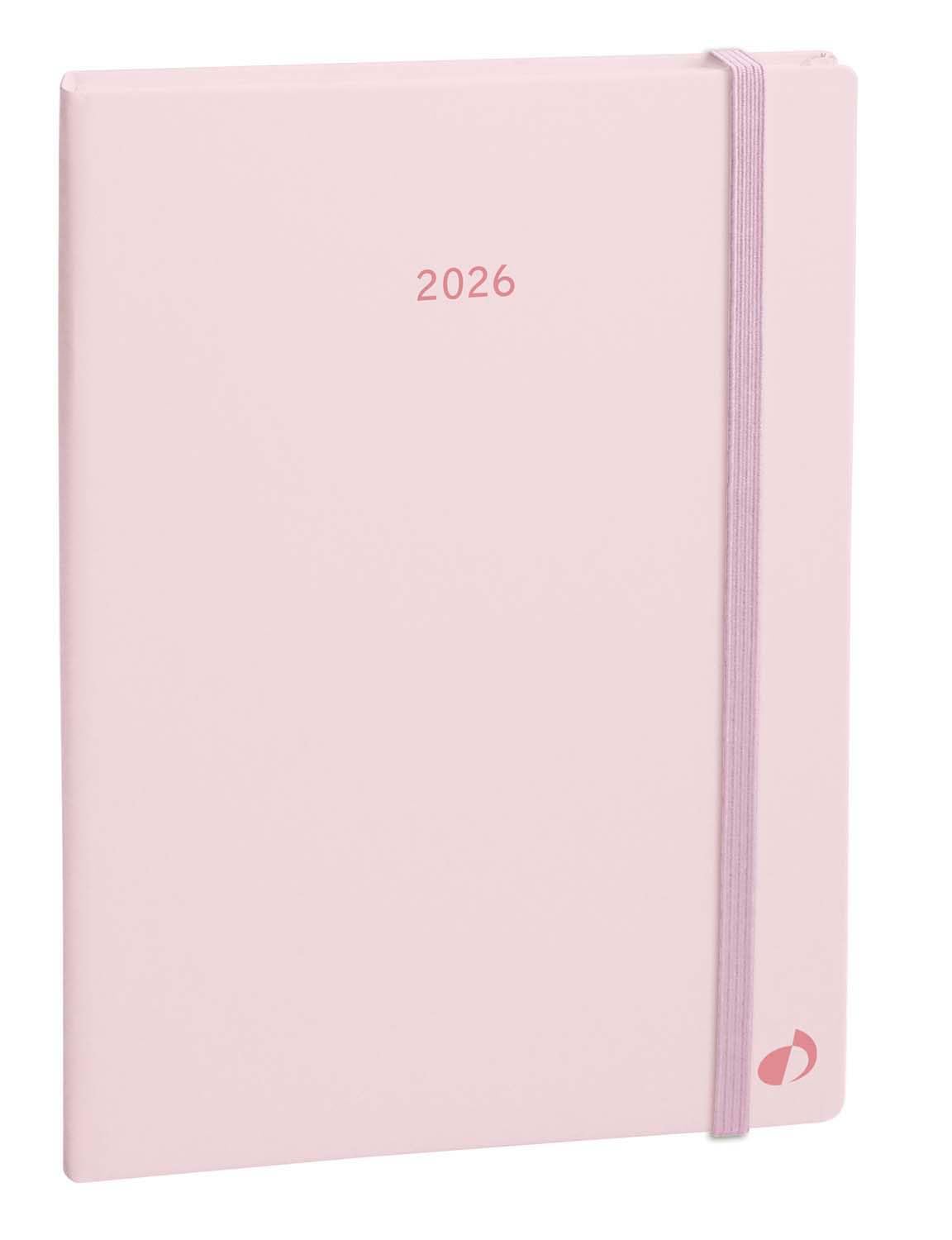Agenda Ministre 2026 - Semainier Rose Pastel - 13 Mois - 16x24 cm - Papier Clairefontaine - Fabrication Française