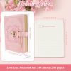 Carnet B6 à Serrure Cœur, 288 Pages Lignées Rechargeable, Journal Fleuri pour Filles et Femmes - Idée Cadeau Rose