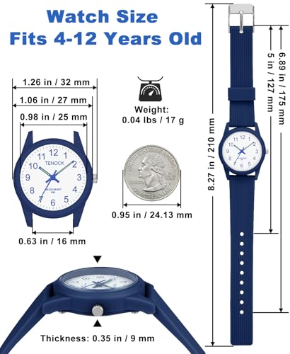 Montre enfant étanche 50M, idéale pour apprendre l'heure, pour garçons et filles de 4 à 12 ans
