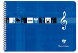 Cahier de Musique Clairefontaine A4 Spirale Bleue Klein - 50 Pages 8 Portées - Papier Blanc 90g