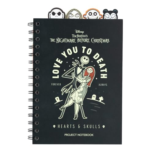 Carnet de Notes A5 Disney L'Étrange Noël de Mr Jack - 160 Pages Spirale avec Intercalaires