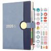 Agenda Scolaire 2026 A5 : Planificateur Journalier Une Page par Jour, Couverture Rigide avec Stylo Inclus