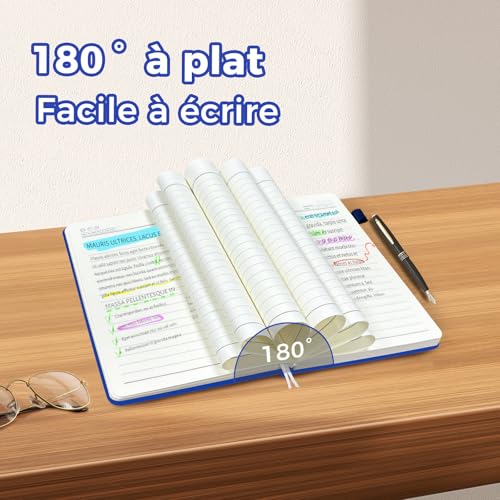 Carnet de Notes A5 Relié - Journal Intime Adulte 368 Pages avec Onglets, Couverture Rigide, Idéal Bureau et École