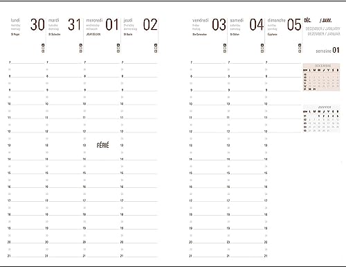 Agenda Semainier OBERTHUR 25 NEO FLEX 16x24 cm - Bleu - Bilingue - Janvier 2027 à Décembre 2027