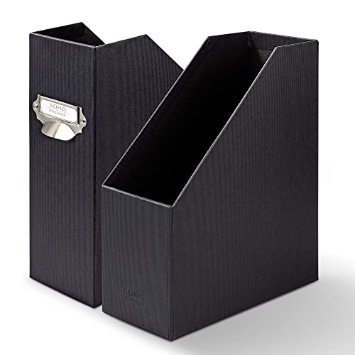 Rössler S.O.H.O. Porte-revues A4 avec poignée Noir - Organisation Élégante pour Bureau et Maison
