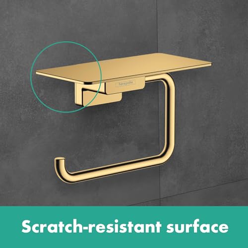 hansgrohe AddStoris - Porte-papier toilette avec tablette chromé, montage mural, 41772000
