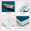 Carnet en cuir PU bleu paon A5 avec serrure à combinaison, 244 pages, idéal pour écrire ou offrir