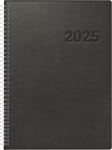 Agenda rido/idé Conform 2025 : 1 Jour par Page, Format A4, 384 Pages, Couverture Plastique Noire