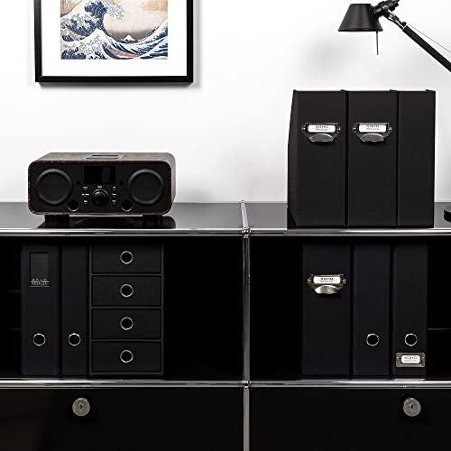 Rössler S.O.H.O. Porte-revues A4 avec poignée Noir - Organisation Élégante pour Bureau et Maison