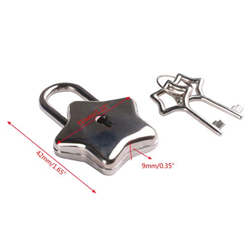 Petit Cadenas Étoile en Métal avec Clé pour Boîte à Bijoux, Journal Intime et Rangement Sécurisé