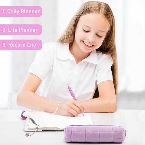 TNSLAND Set de Papeterie Violet : Journal Intime Fille avec Serrure, Stylo, Bracelet et Marque-Page - Le Coffret Cadeau Idéal pour Filles de 7 à 14 Ans