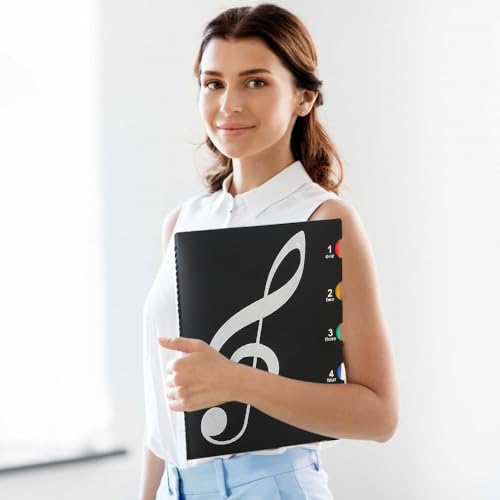 Classeur Noir A4 40 Poches pour Partitions Musicales - Idéal Concert et Chorale
