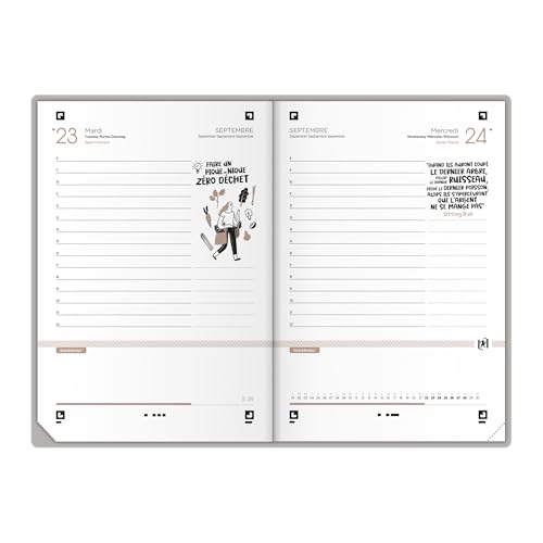 Agenda Scolaire Oxford Boho Chic 2025-2026 - 1 jour par page, 12x18cm, 352 pages
