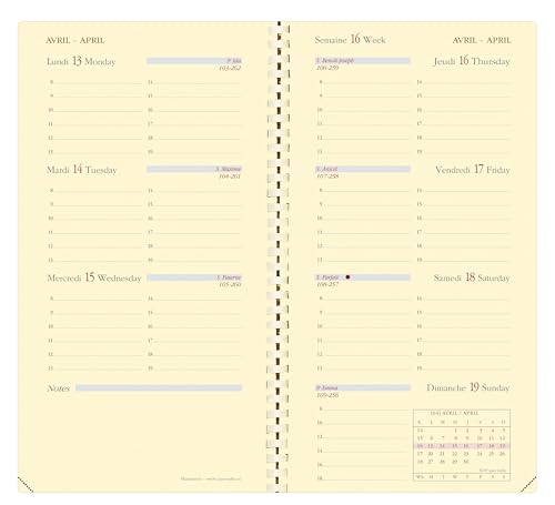 Agenda Quo Vadis Planorizon Soho Noir 2026 - Semainier Horizontal Spiralé