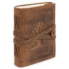 Carnet en Cuir Arbre de Vie – Journal Blanc Artisanal 18x13 cm, Idéal Voyage et Notes Personnelles