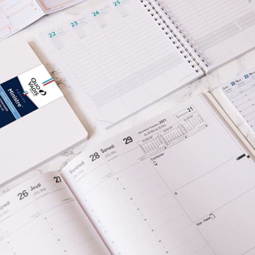 Recharge Agenda Quo Vadis 2026-2027 Prestige - Semainier Universitaire Français 13 Mois 10x15 cm