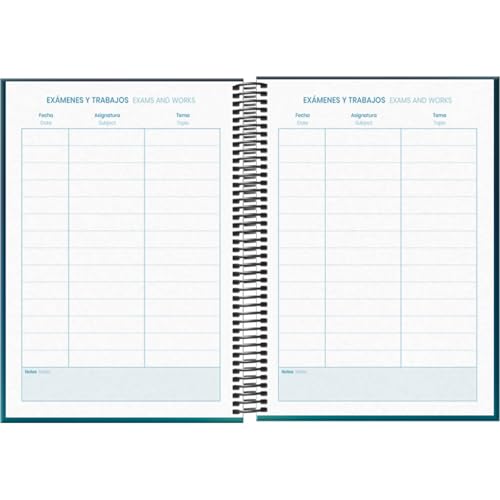 Agenda Scolaire 2025-2026 A5 Jour Page Bilingue (Espagnol/Anglais) - Dohe PRIME Boreal
